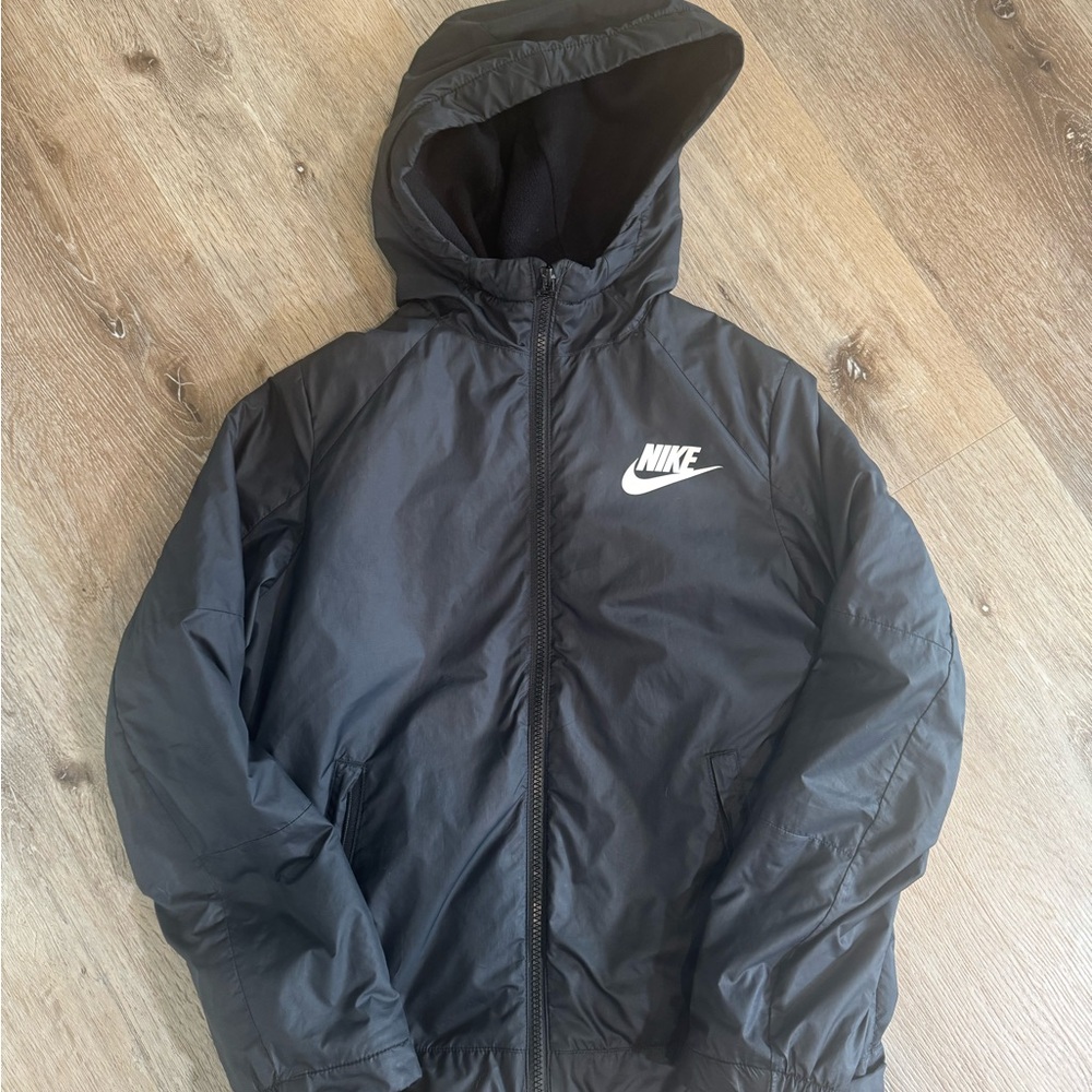 Boys Nike Black Windbreaker with Hood- Sz Large